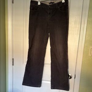 Prana Charcoal Gray Flare Wide Leg Corduroy Pants